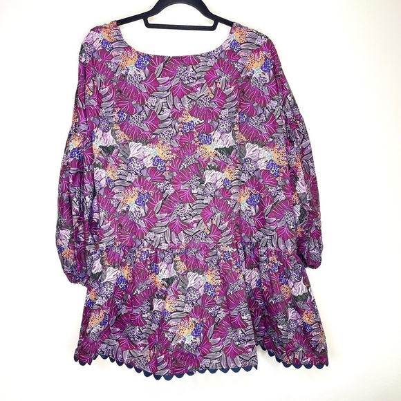 NWT Kika Vargas × Target Women's Purple Coral Reef Scallop Edge Wrap - Picture 7 of 15